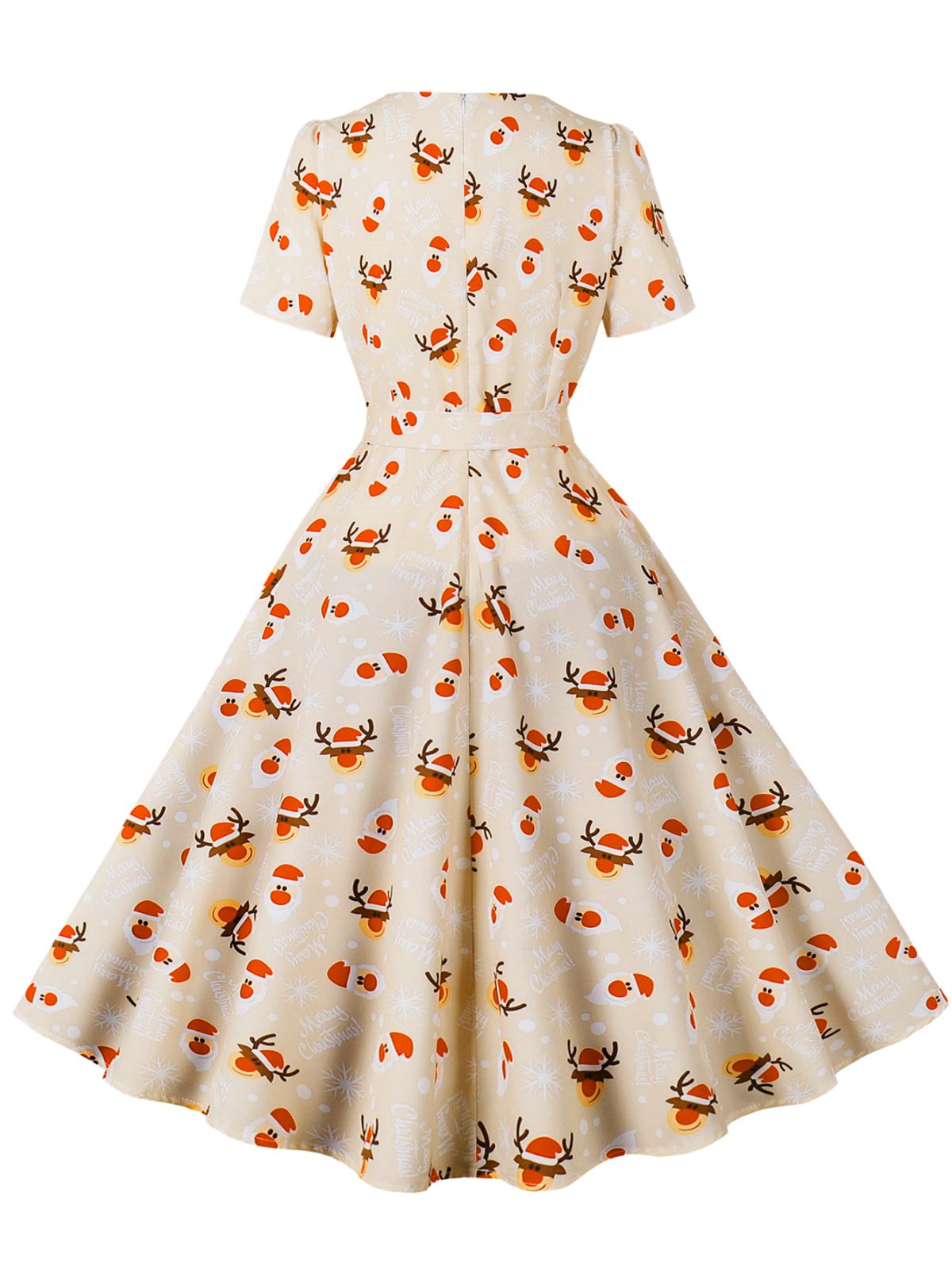 Christmas Santa & Elk Print Swing Dress, 2 of 10