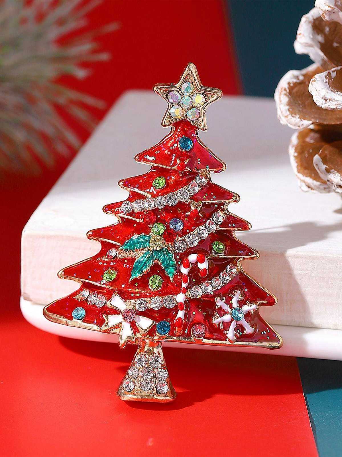 Christmas Tree Star Rhinestones Hairpin , 1 of 4