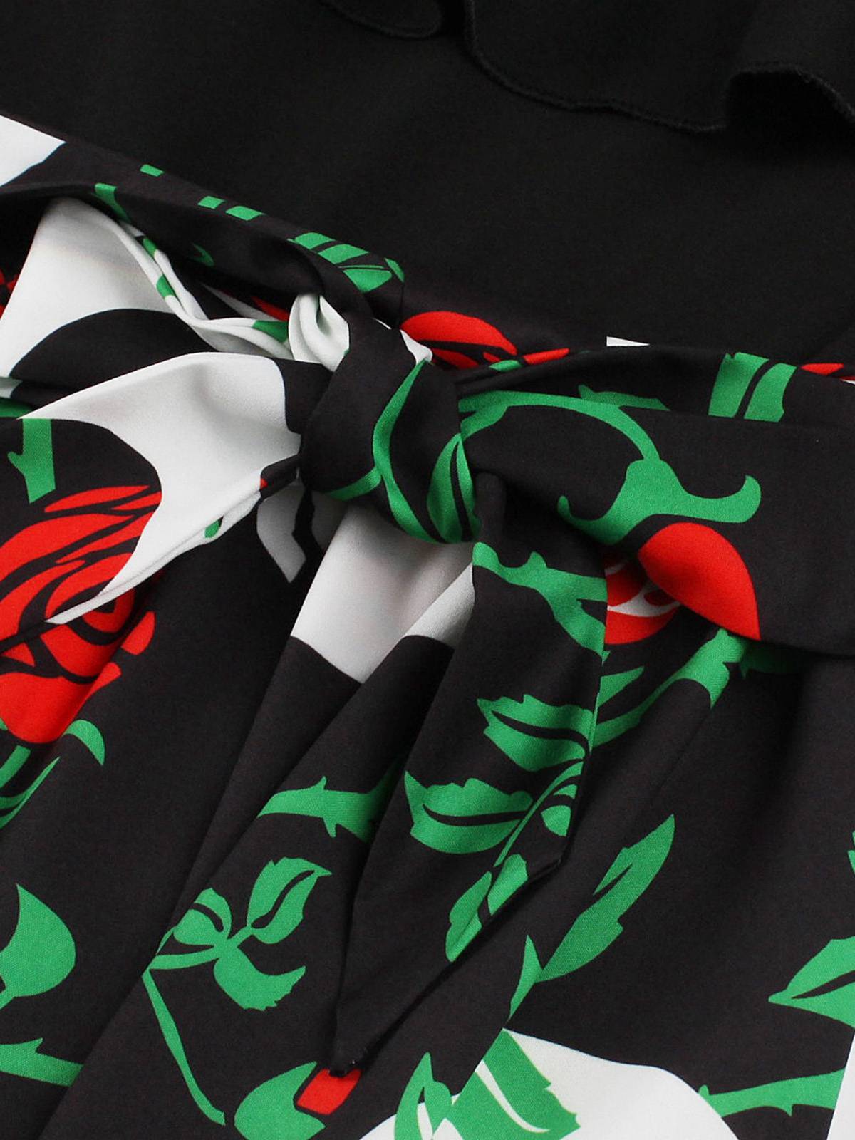 Halloween Pattern Wave Neck Patchwork Dress, 8 of 10