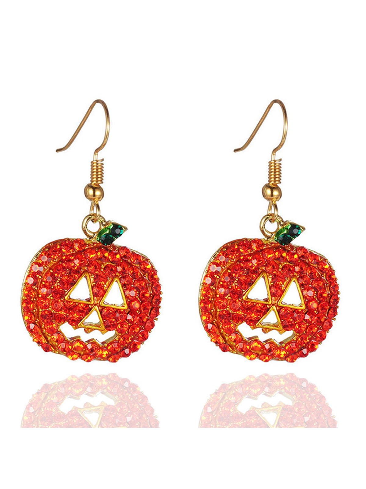 Halloween Rhinestones Grimace Pumpkin Earrings, 6 of 8