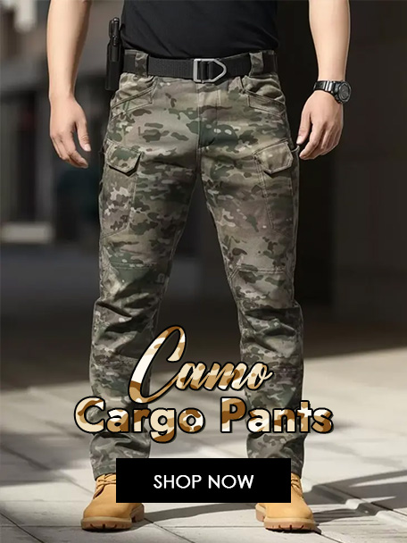 DRESSIN Men's Camo Cargo Pants